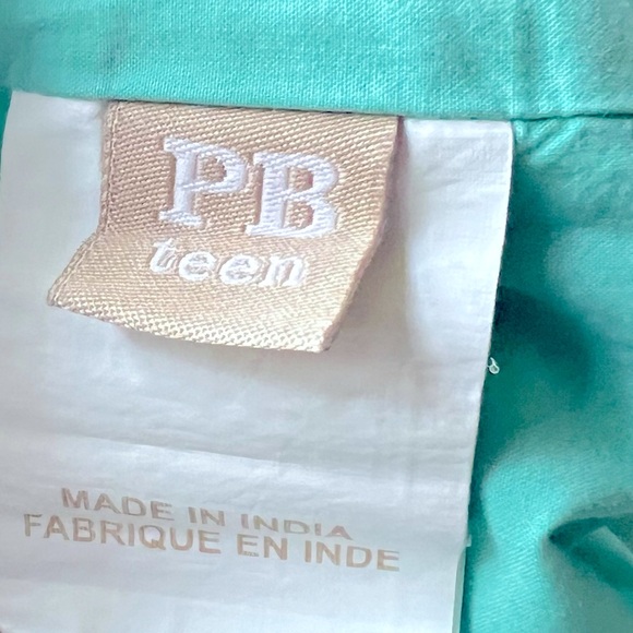 Pottery Barn Teen Pillowcase Set of 2 Organic Cotton in Teal Standard Size - Picture 2 of 3